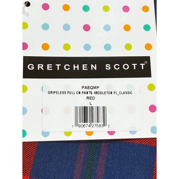 Gretchen Scott Middleton Plaid Gripeless Pull On Pants Red Size Large L - Picture 7 of 10